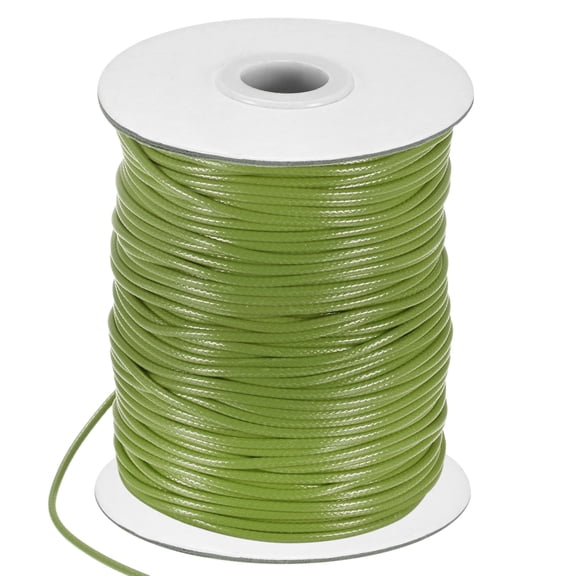 Uxcell Waxed Polyester Cord, 87 Yards 2mm Waxed Beading String for Jewelry Making/DIY Handmade Crafts [Grass Green]