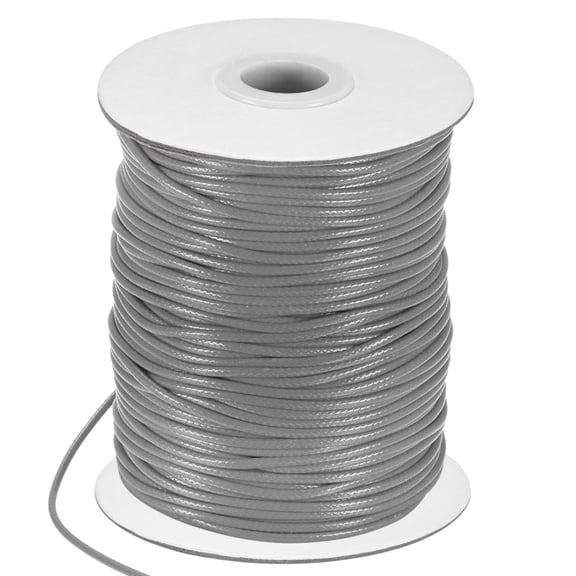 Uxcell Waxed Polyester Cord, 87 Yards 2mm Waxed Beading String for Jewelry Making/DIY Handmade Crafts [Medium Gray]