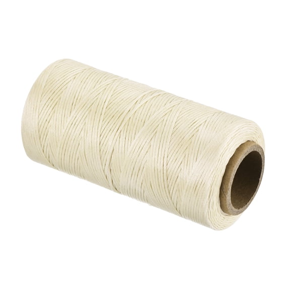 Uxcell Waxed Thread,197 Yard 1mm 210D Flat Wax Thread Polyester Waxed String for Leather Sewing Hand Weaving Book Binding Home Decoration,Cream White