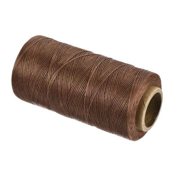 Uxcell Waxed Thread,197 Yard 1mm 210D Flat Wax Thread Polyester Waxed String for Leather Sewing Hand Weaving Book Binding Home Decoration,Light Brown
