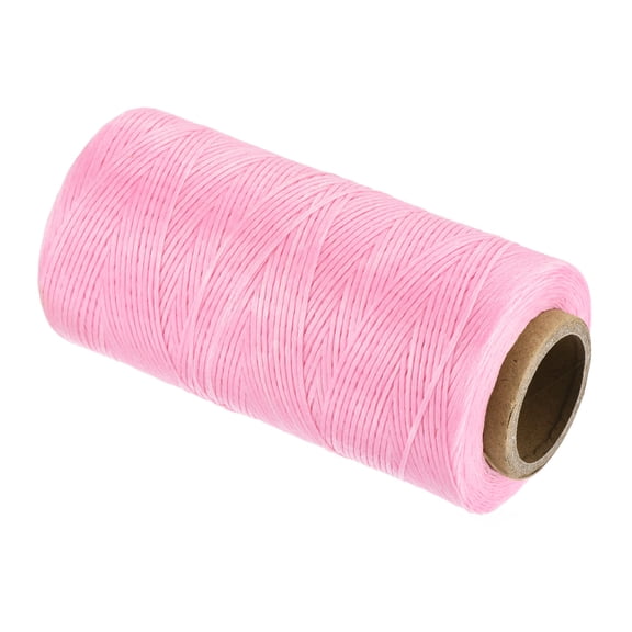 Uxcell Waxed Thread,197 Yard 1mm 210D Flat Wax Thread Polyester Waxed String for Leather Sewing Hand Weaving Book Binding Home Decoration,Pink