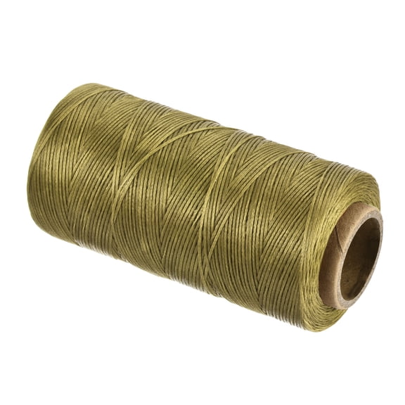 Uxcell Waxed Thread, 284 Yard 0.8mm 150D Flat Wax Thread Polyester Waxed String for Leather Sewing Hand Weaving Book Binding Home Decoration, Deep Khaki