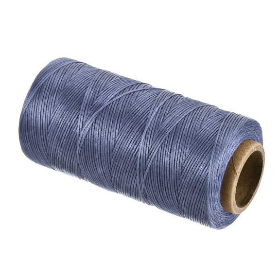 Uxcell Waxed Thread, 284 Yard 0.8mm 150D Flat Wax Thread Polyester Waxed String for Leather Sewing Hand Weaving Book Binding Home Decoration, Gray Blue