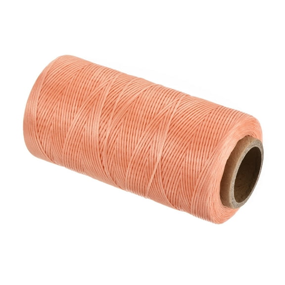 Uxcell Waxed Thread, 284 Yard 0.8mm 150D Flat Wax Thread Polyester Waxed String for Leather Sewing Hand Weaving Book Binding Home Decoration, Light Pink