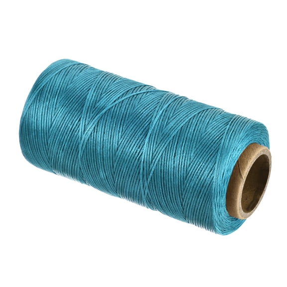 Uxcell Waxed Thread, 284 Yard 0.8mm 150D Flat Wax Thread Polyester Waxed String for Leather Sewing Hand Weaving Book Binding Home Decoration, Sky Blue