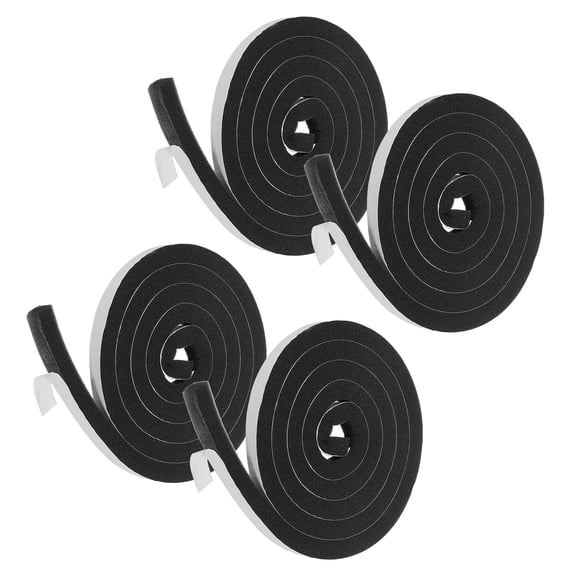 Uxcell Weather Stripping Door Seal, 4 Roll 19/32" x 19/32" x 26.2Ft Adhesive Foam Tape Seal Soundproof Insulation Strips for Door Frame Window Gaps