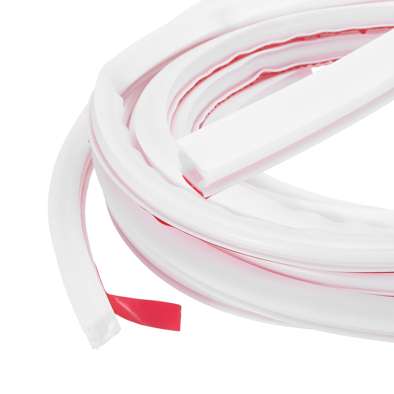 Uxcell Weather Stripping Seal Strip 16.4ft x 0.39" - 2 Pack D-Shape Self-Adhesive Soundproofing Windproof Rubber Door Seal Strip Fits 6-8mm Gap for Doors Windows Frame Gap Blocker, White