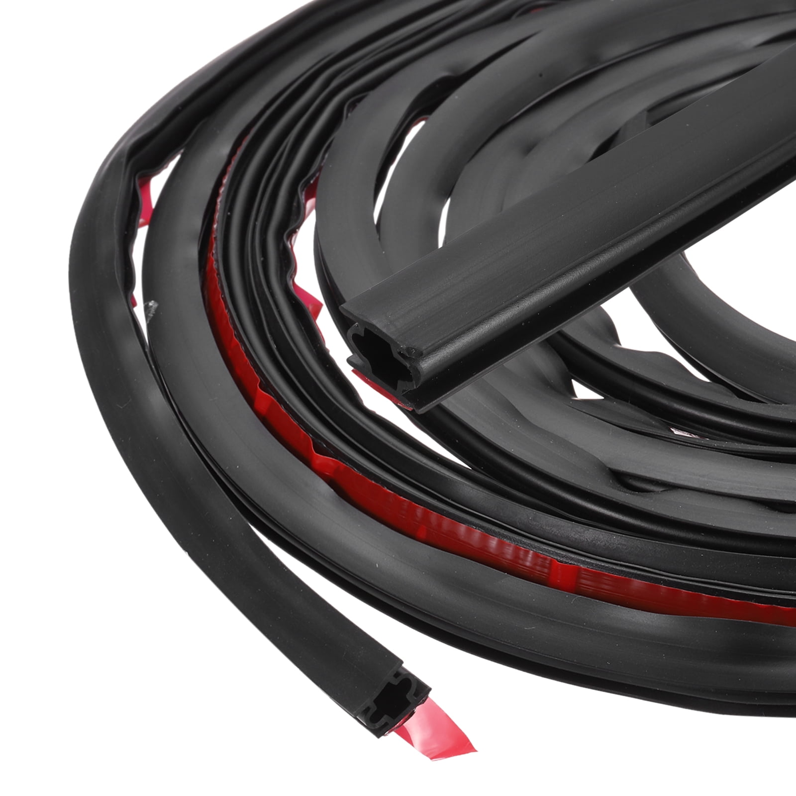Uxcell Weather Stripping Seal Strip 16.4ft x 0.39" - D-Shape Self-Adhesive Soundproofing Windproof Rubber Door Seal Strip Fits 6-8mm Gap for Doors Windows Frame Gap Blocker, Black