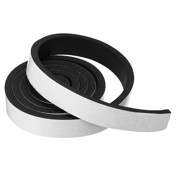 Uxcell Weather Stripping for Doors, 1 Roll 1-3/16" W x 3/8" T Foam Seal Tape Insulation Strip Black(6.56 Ft Length)