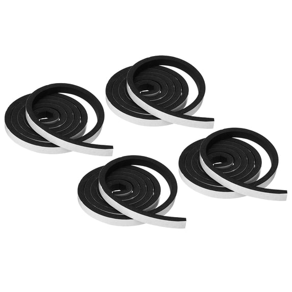 Uxcell Weather Stripping for Doors, 4 Rolls 5/8" W x 3/8" T Foam Seal Tape Insulation Strip Black(6.56 Ft Length)