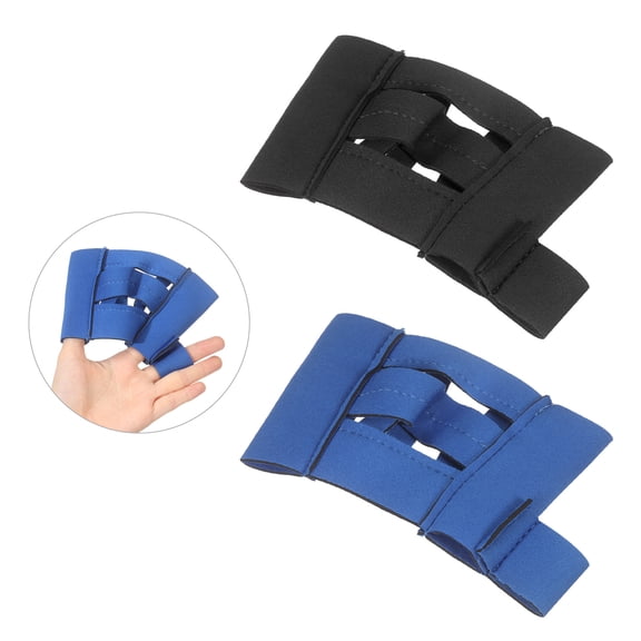 Uxcell Web Training Glove, 1 Set Mini Baseball Softball Training Glove Two-Finger Catchers Mitt for Golf-Sized Practice Balls, Black+Blue-fitting (Hand-Eye Coordination/Ball Practice)