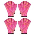 thumbnail image 1 of Uxcell Webbed Swimming Aquatic Gloves Printing Water Resistance Training Gloves Rose Red 2Pairs, M, 1 of 6