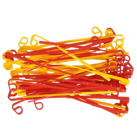 Uxcell Weed Eater Blades, 100 Pack - Plastic Replacement Flexible Line Blades, Durability Thickened Blade (Yellow & Red)