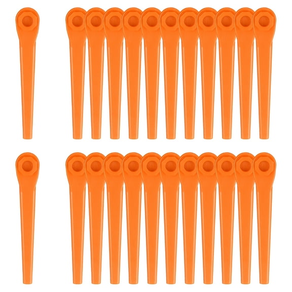 Uxcell Weed Eater Blades, 36 Pack - Plastic Blade for Lawn Mower, Durability Flexible Line Blades Replacement (Orange)