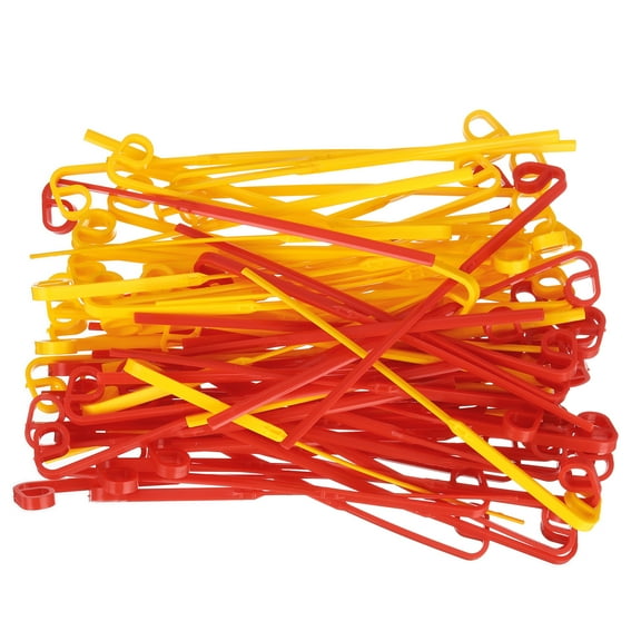 Uxcell Weed Eater Blades 50 Pack Plastic Replacement Flexible Line Blades, Durability Thickened Trimmer Head Blade for Trimmer Edger Yellow and Red