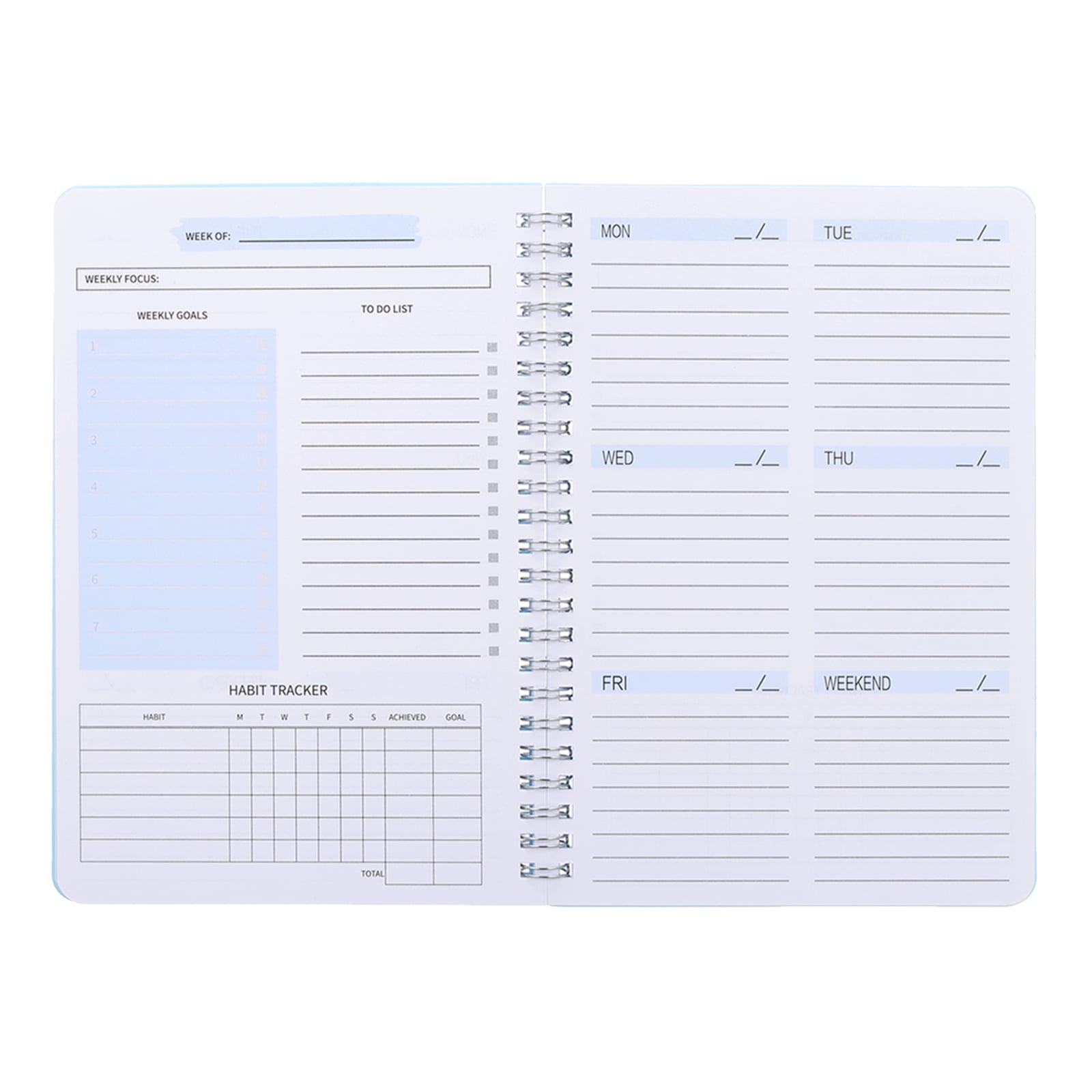 Uxcell Weekly Goals Notebook, A5 8.3 x 5.7 Inches 52 Sheets to Do List ...