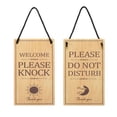 thumbnail image 1 of Uxcell Welcome Please Knock Sign, Please Do Not Disturb Door Sign, Yellow,10" x 5, 1 of 4