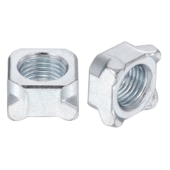 Uxcell Weld Nuts,M12 Square UNC Coarse Carbon Steel Machine Screw Silver Pack of 10