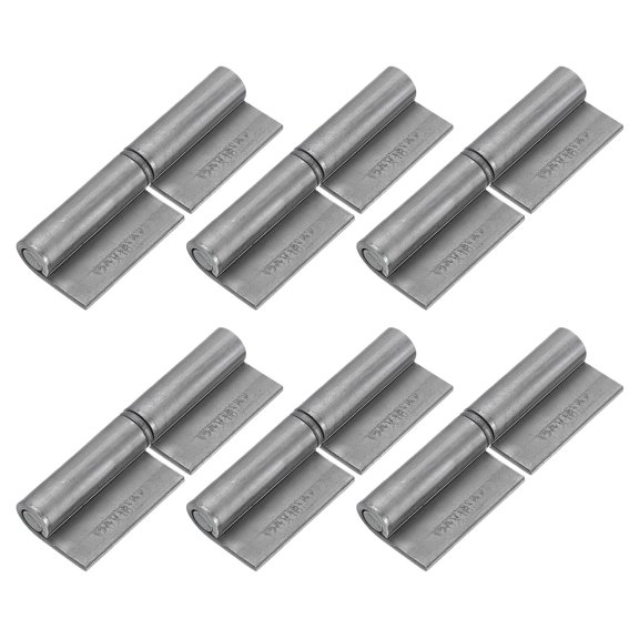 Uxcell Weldable Lift Off Hinges, 6 Pack 4-5/7" x 1-1/2" Weld-on Steel Gate Flag Hinges with Removable Pin, Detachable Hinges