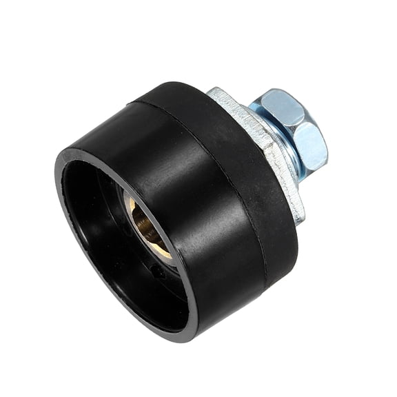 Uxcell Welding Cables Panel Connector Socket DKJ10-25 Brass Quick Fitting for Power Supply Equipment, Black