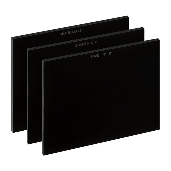 Uxcell Welding Len Shade 12 Glass 4.33 x 3.54 Inch Hardened Glass Black Darkening Filter Plates Covers 3Pcs