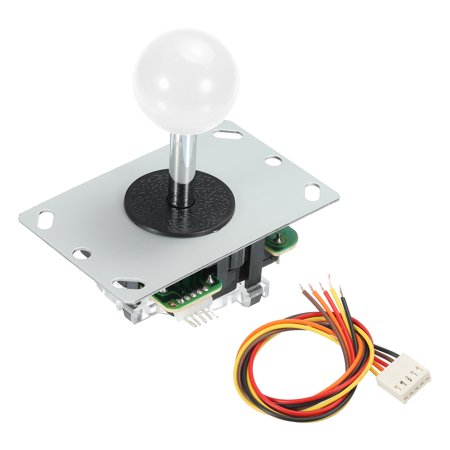Uxcell White Ball Top Game Joystick Classic 4 Ways Adjustable Competition Style Self Reset with Harness