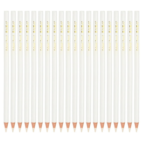 Uxcell White Colored Pencils Set, 20 Pcs Oil Color Pencils Wooden Coloring Drawing Pencil for Artists Art Painting