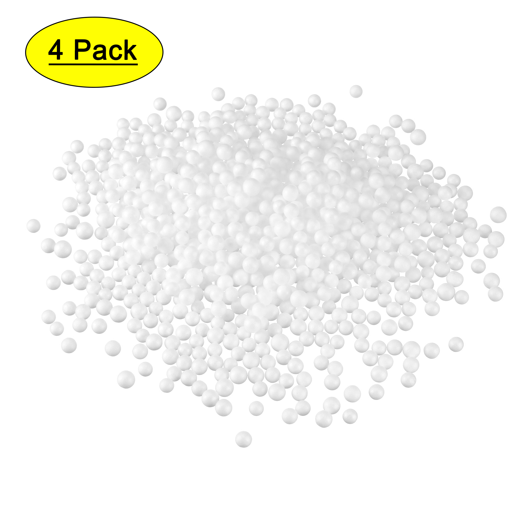 Uxcell White Polystyrene Foam Beads Ball for Crafts and Fillings 0.1 inch 4 Pack