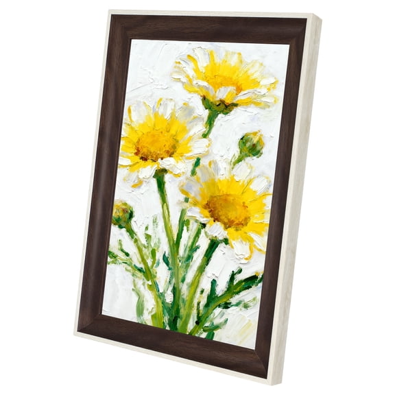 Uxcell White Wood Brown Rectangle Photo Frame, 13.6x10.1 Inch Resin Photo Frame Tabletop Display for Pictures Certificates Home Office Decor, Suits for 21.1x29.8cm Photo