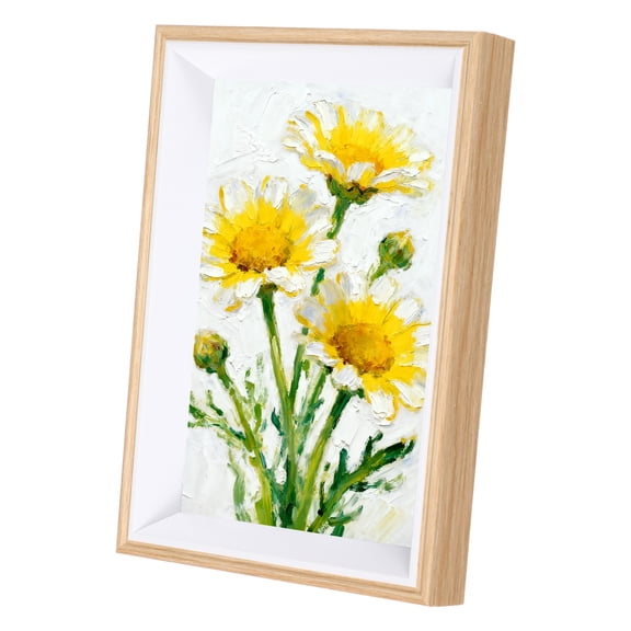 Uxcell White Wood Grain Rectangle Photo Frame, 6.9x5 Inch Resin Photo Frame Tabletop Display for Pictures Certificates Home Office Decor, Suits for 10.3x15.3cm Photo