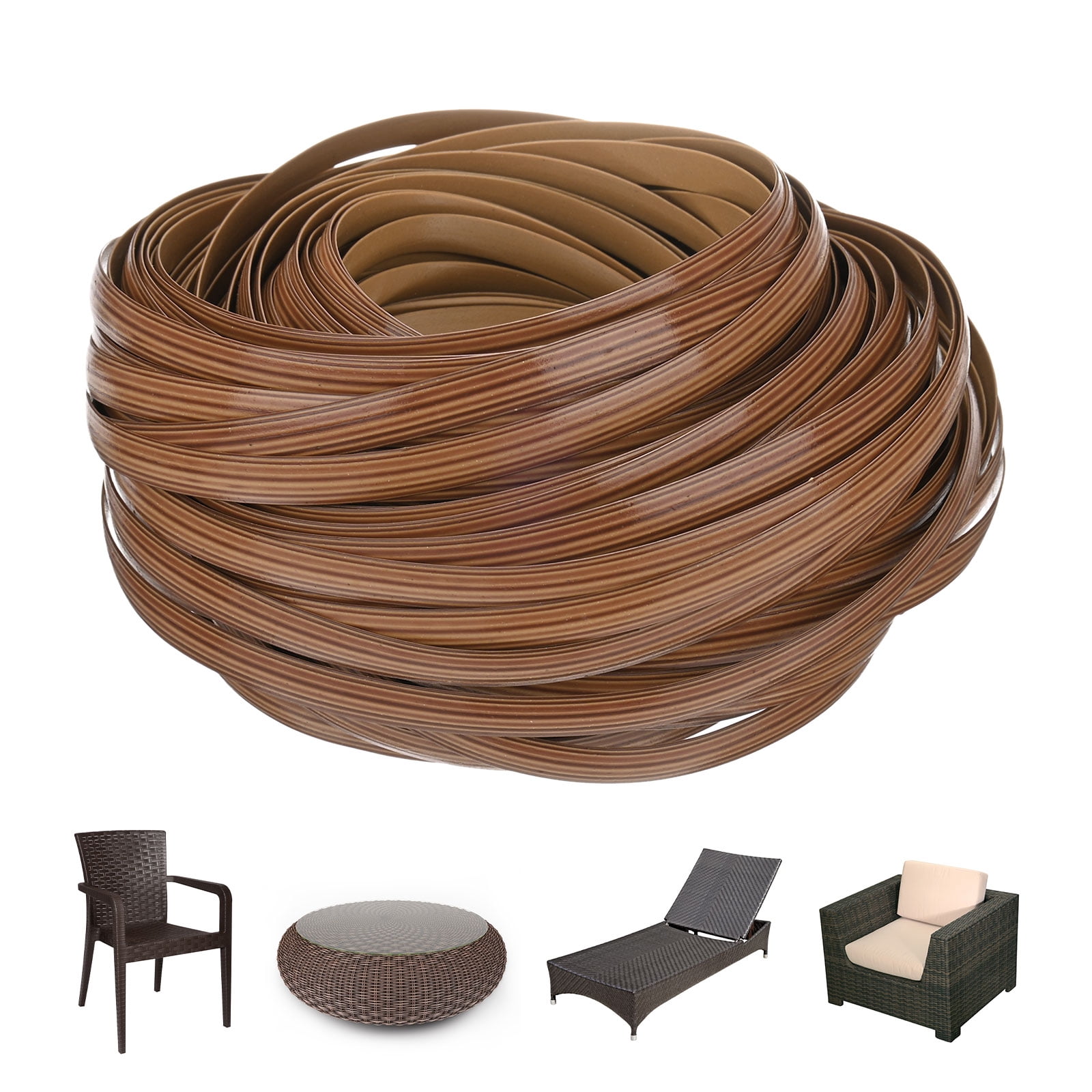Uxcell Wicker Repair Kit, 100Ft Plastic Flat Rattan Replacement ...