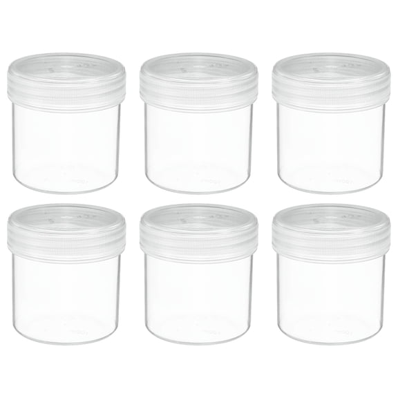 Uxcell Wide Mouth Lab Reagent Bottles 100ml (3oz), 6 Pcs Sample Bottles Sealed Leak-Proof for Lab Scientific Experiments, Clear