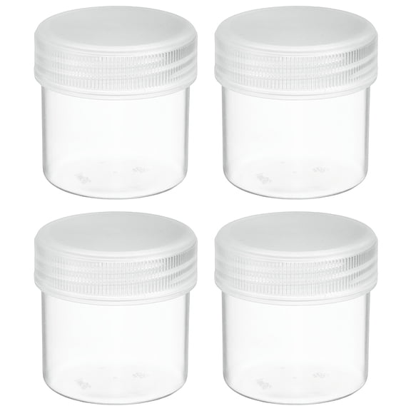 Uxcell Wide Mouth Lab Reagent Bottles 30ml (1oz), 4 Pcs Sample Bottles Sealed Leak-Proof for Lab Scientific Experiments, Clear