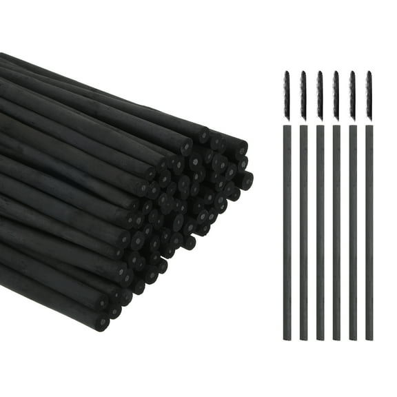 Uxcell Willow Charcoal Sticks, 2-4mm Willow Charcoal Pencils Soft Sketch Vine Art Supplies Set for Drawing Sketching Shading Painting Artists Beginners (Black, Pack of 100)