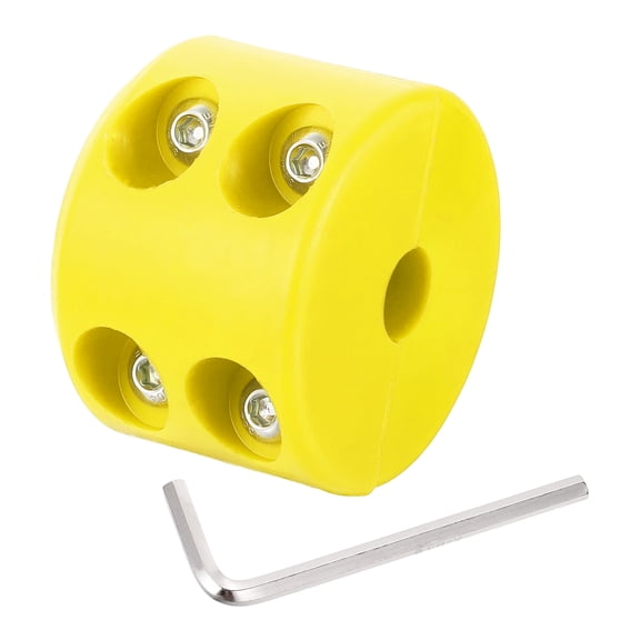 Uxcell Winch Cable Hook Rubber Stopper, Winch Accessories Rope Line Saver Protect Towing Hook Synthetic Rope with Screws Hex Wrench for Bumper Truck, Yellow