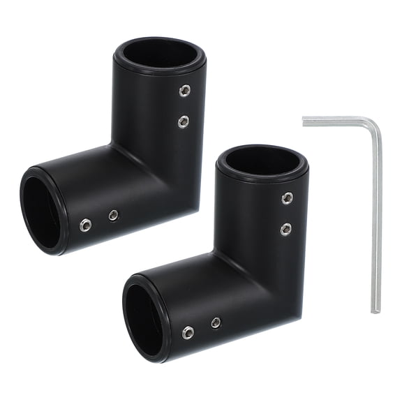 Uxcell Window Corner Curtain Rod Connector, 2 Pcs 90 Curtain Rod Corner Connector for 1" Rod, Black