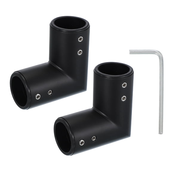 Uxcell Window Corner Curtain Rod Connector, 2 Pcs 90 Curtain Rod Corner Connector for 3/4" Rod, Black