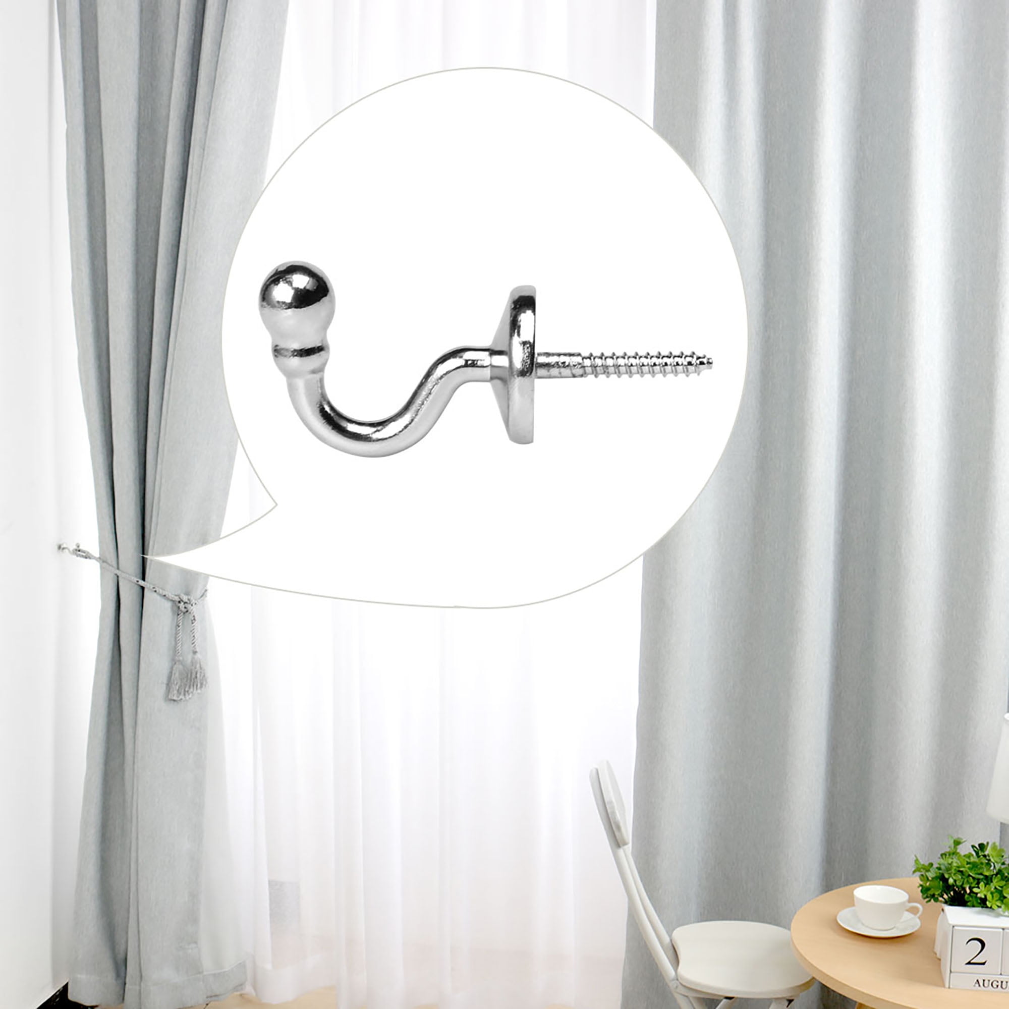Uxcell Window Curtain Screen Hooks Holder Stainless Steel Gold Tone 1Pcs