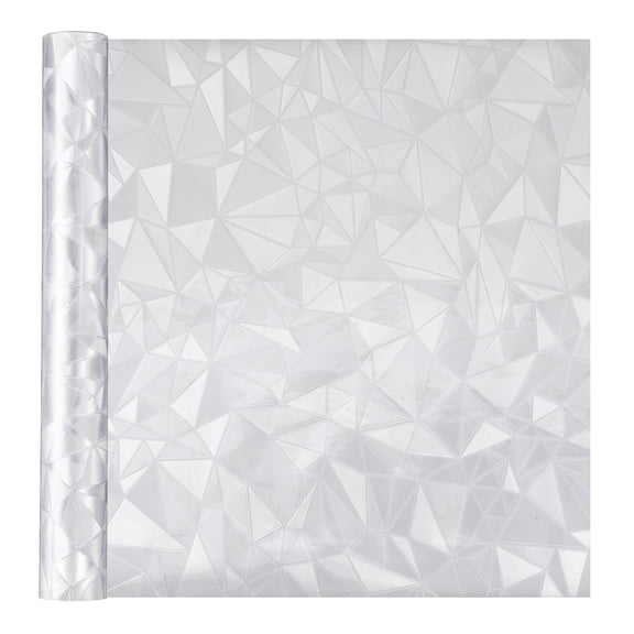 Uxcell Window Privacy Film, 118.1"x17.7" Static Cling Removable 3D Diamond Pattern Decorative Window Sticker Non Adhesive for Glass Covering Decal Heat Control Sun Blocking, Silver Gray
