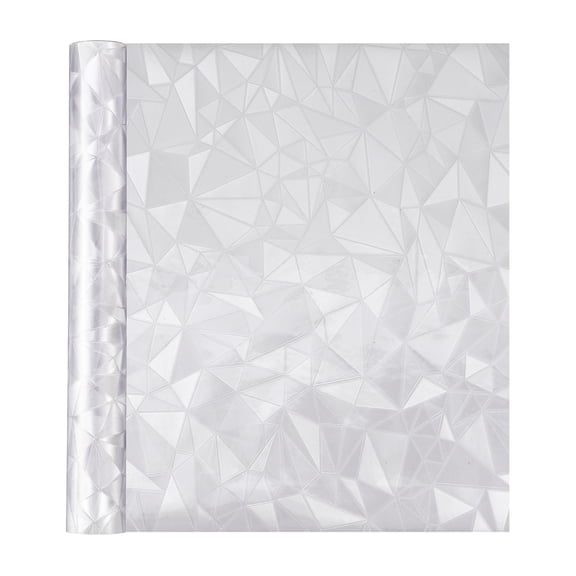 Uxcell Window Privacy Film, 118.1"x23.6" Static Cling Removable 3D Diamond Pattern Decorative Window Sticker Non Adhesive for Glass Covering Decal Heat Control Sun Blocking, Silver Gray
