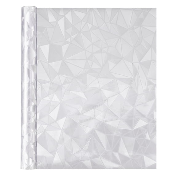 Uxcell Window Privacy Film, 118.1"x27.6" Static Cling Removable 3D Diamond Pattern Decorative Window Sticker Non Adhesive for Glass Covering Decal Heat Control Sun Blocking, Silver Gray
