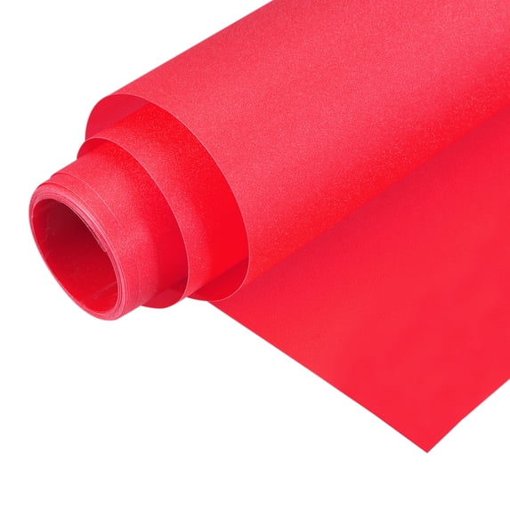 Uxcell Window Privacy Film 19.68 Inch x 6.56 Feet Frosted Glass Self-Adhesive Sun Blocking Sticker for Home Red