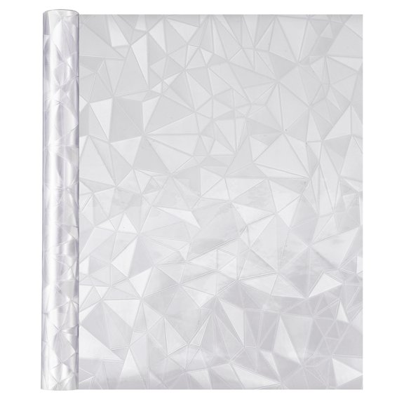 Uxcell Window Privacy Film, 78.7"x35.4" Static Cling Removable 3D Diamond Pattern Decorative Window Sticker Non Adhesive for Glass Covering Decal Heat Control Sun Blocking, Silver Gray