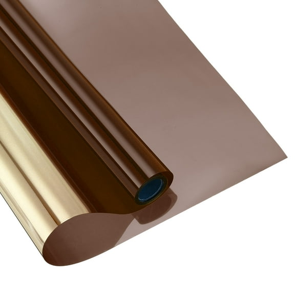 Uxcell Window Privacy Film, One Way Daytime Privacy Heat Blocking Static Cling Window Tint, Brown, 17.7x118.1 Inch