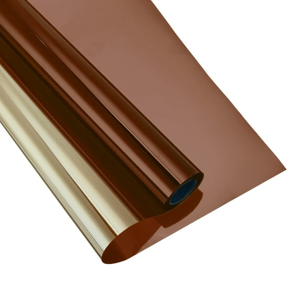 Uxcell Window Privacy Film, One Way Daytime Privacy Heat Blocking Static Cling Window Tint, Brown, 17.7x196.9 Inch