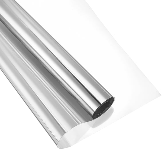 Uxcell Window Privacy Film, One Way Daytime Privacy Heat Blocking Static Cling Window Tint, Silver, 17.7x196.9 Inch