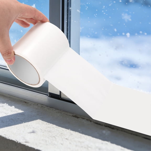 Uxcell Window Weather Sealing Tape (4 Inch x 66FT) - No Residue, Window Insulation Tape Draft Isolation Sealing Film for Doors/Shower Glass Gaps, White