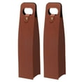 thumbnail image 1 of Uxcell Wine Gift Bag, 2 Pack Wine Bag Reusable Leather Wine Tote Carrier for Wine Bottles Portable, Brown-1, 1 of 5