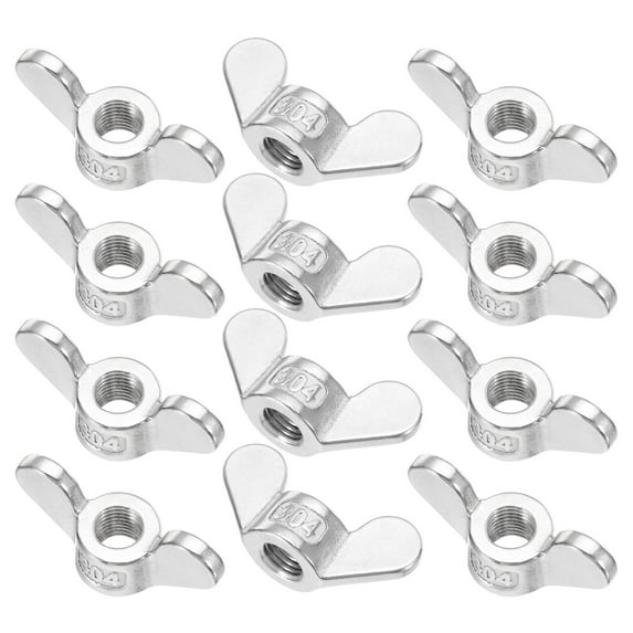 Uxcell Wing Nuts, 304 Stainless Steel Butterfly Nut Twist Fasteners Parts Smooth Finish Wing Fastener Nuts M16 12