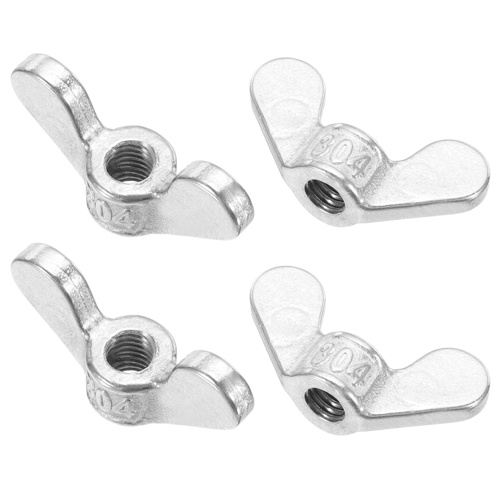 Uxcell 1/4-20 Wing Nuts – 304 Stainless Steel Butterfly Nuts, Hand-Tighten Fasteners – 6-Pack